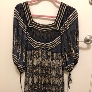 FREE PEOPLE floral dress with back show